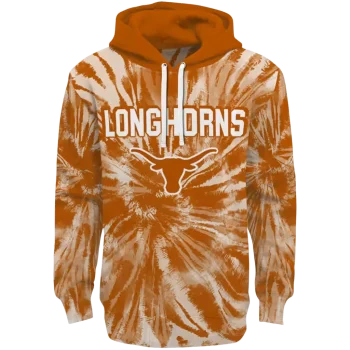 texas longhorns tie dye pattern orange hoodie best selling