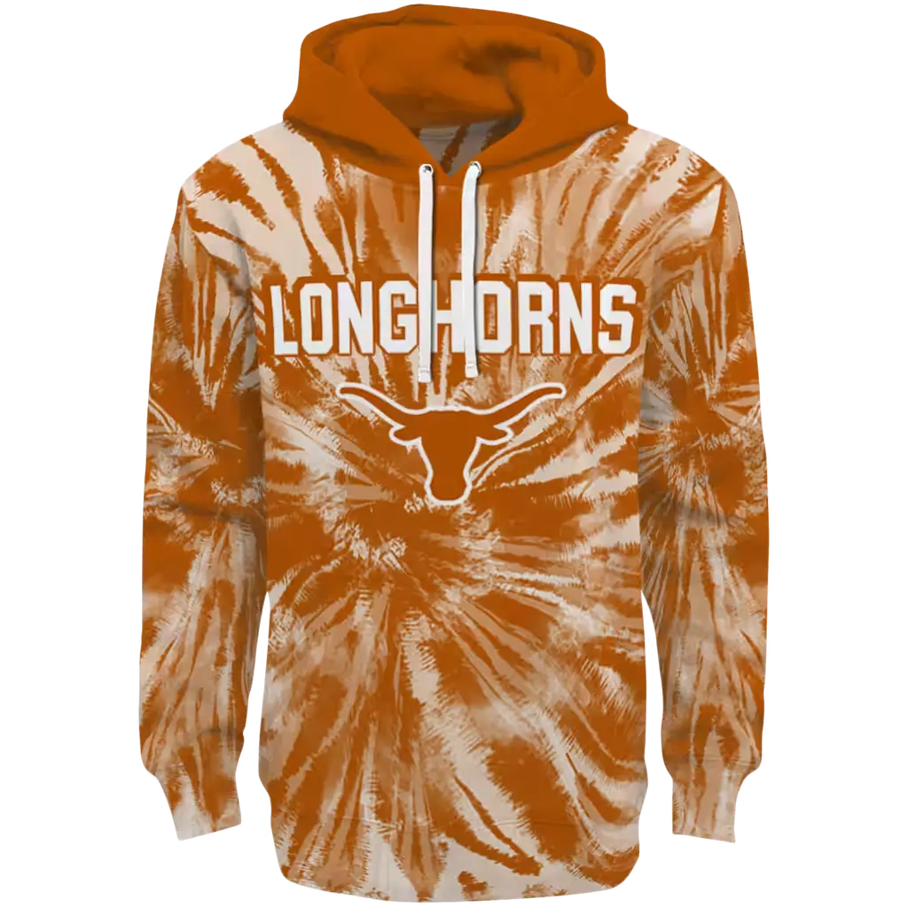 texas longhorns tie dye pattern orange hoodie best selling texas longhorns tie dye pattern orange hoodie best selling