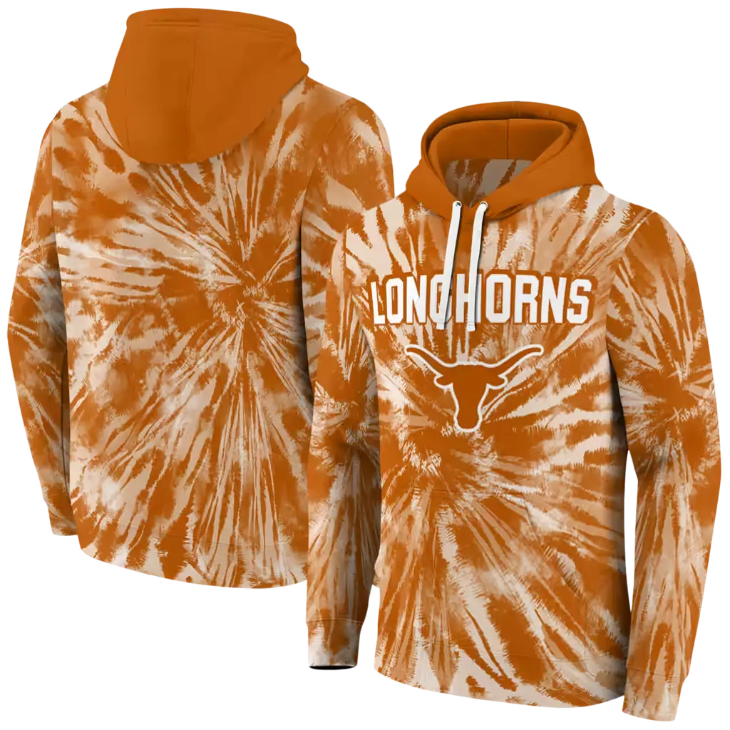 texas longhorns tie dye pattern orange hoodie fashion forward texas longhorns tie dye pattern orange hoodie fashion forward