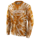 texas longhorns tie dye pattern orange hoodie best selling
