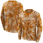 texas longhorns tie dye pattern orange hoodie best selling