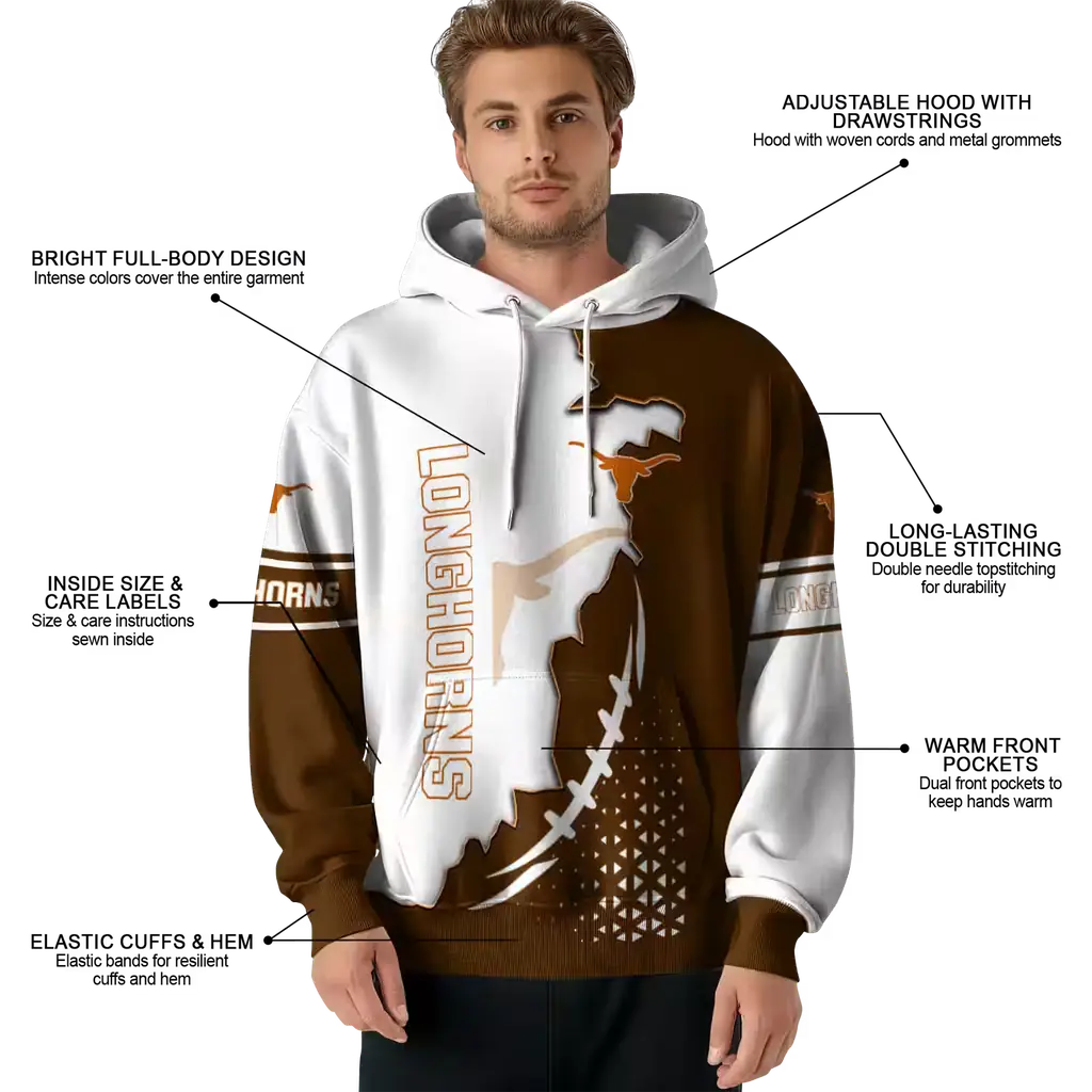 texas longhorns triangular pattern orange white hoodie latest model texas longhorns triangular pattern orange white hoodie latest model