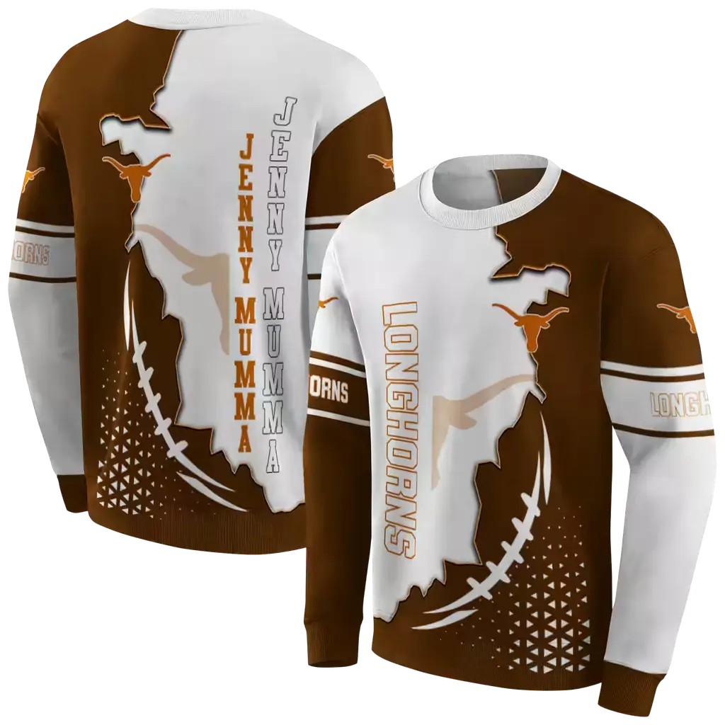 texas longhorns triangular pattern orange white hoodie premium grade texas longhorns triangular pattern orange white hoodie premium grade