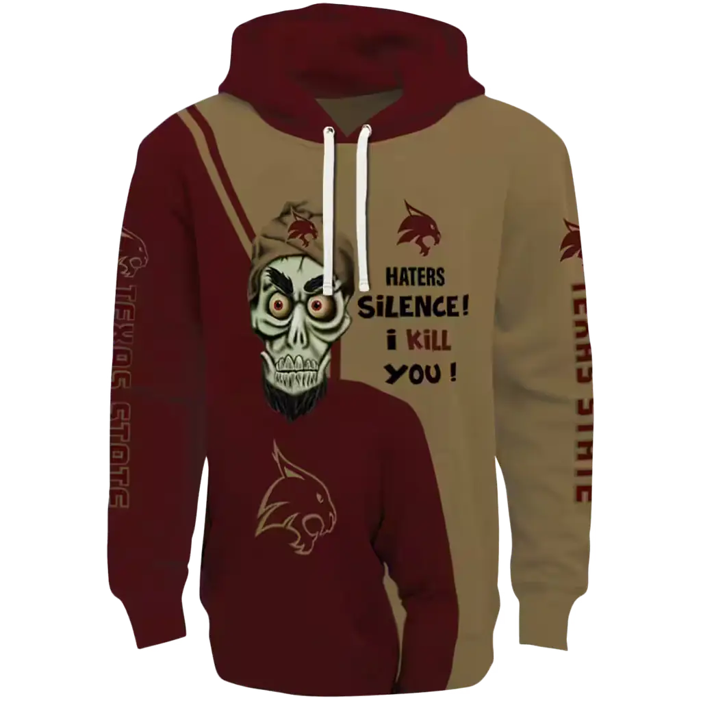 texas state bobcats achmed skull maroon hoodie best selling texas state bobcats achmed skull maroon hoodie best selling