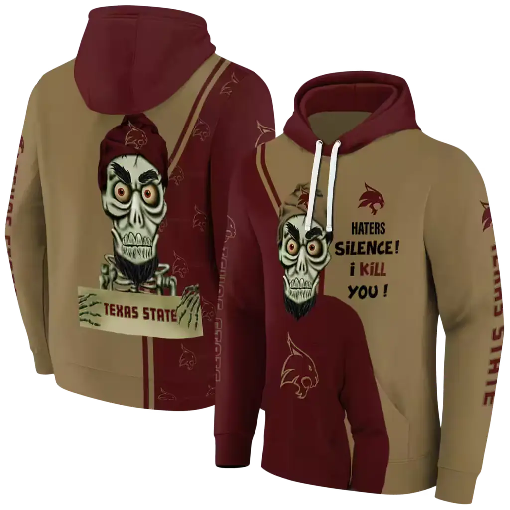 texas state bobcats achmed skull maroon hoodie fashion forward texas state bobcats achmed skull maroon hoodie fashion forward