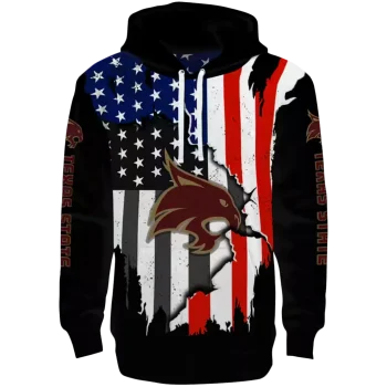 texas state bobcats american pride black hoodie best selling