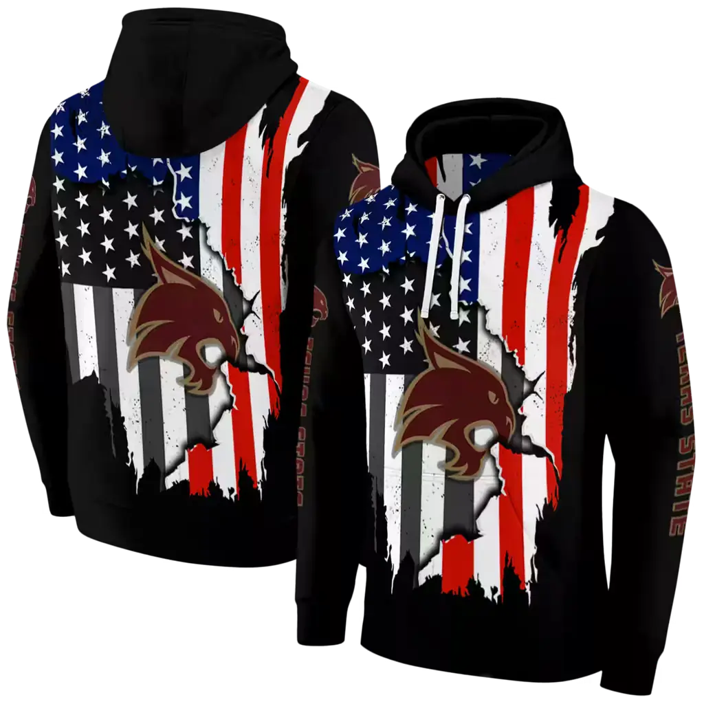 texas state bobcats american pride black hoodie fashion forward texas state bobcats american pride black hoodie fashion forward