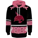 texas state bobcats awareness ribbon black pink hoodie best selling