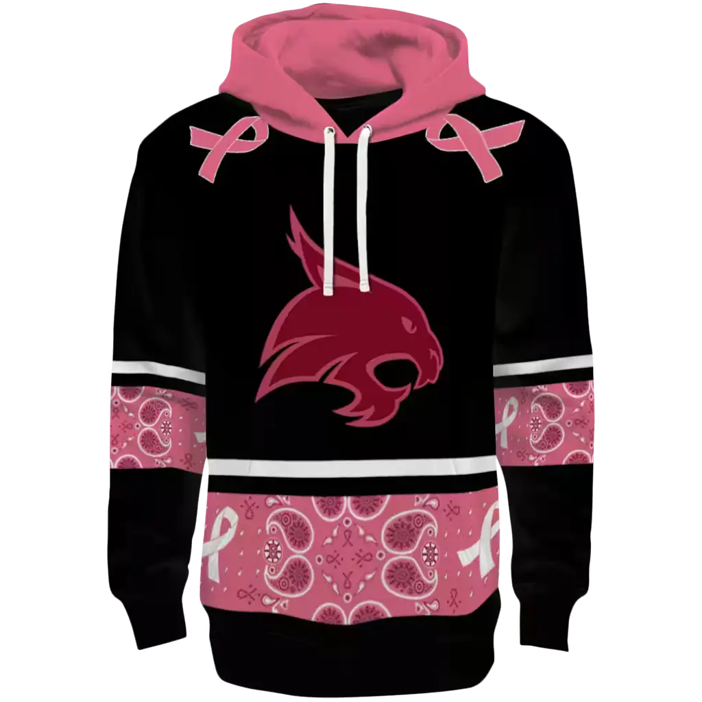 texas state bobcats awareness ribbon black pink hoodie best selling texas state bobcats awareness ribbon black pink hoodie best selling