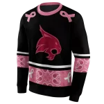 texas state bobcats awareness ribbon black pink hoodie best selling
