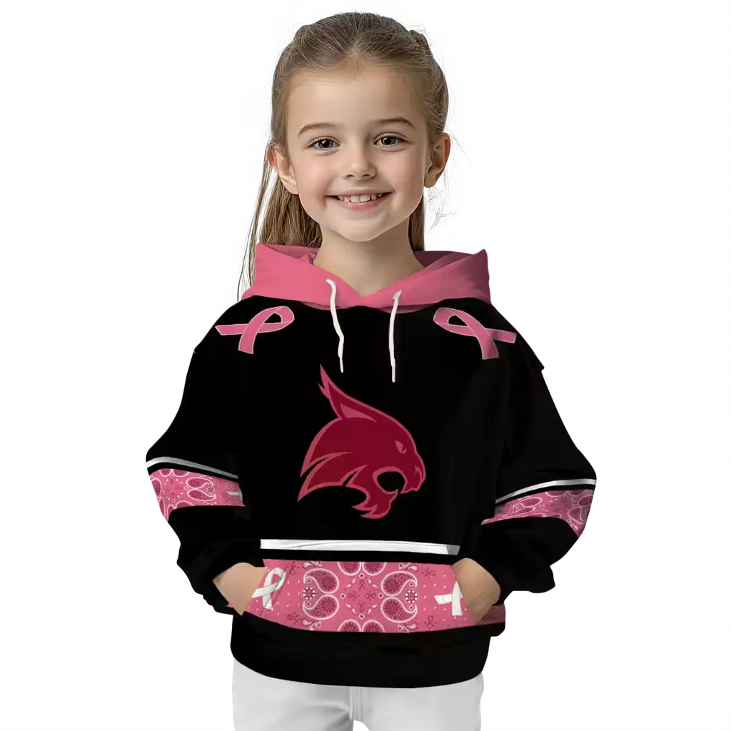texas state bobcats awareness ribbon black pink hoodie top rated texas state bobcats awareness ribbon black pink hoodie top rated