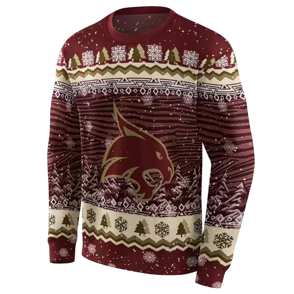 texas state bobcats christmas trees maroon hoodie new arrival texas state bobcats christmas trees maroon hoodie new arrival
