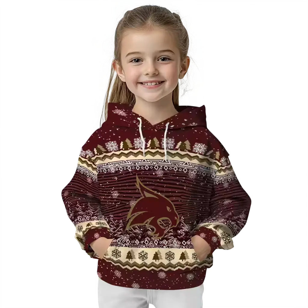texas state bobcats christmas trees maroon hoodie top rated texas state bobcats christmas trees maroon hoodie top rated