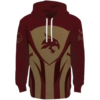 texas state bobcats concentric lines maroon black hoodie best selling