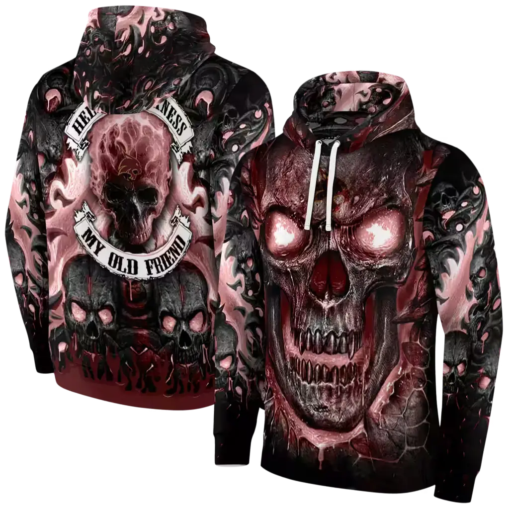texas state bobcats demonic skull maroon black hoodie fashion forward texas state bobcats demonic skull maroon black hoodie fashion forward