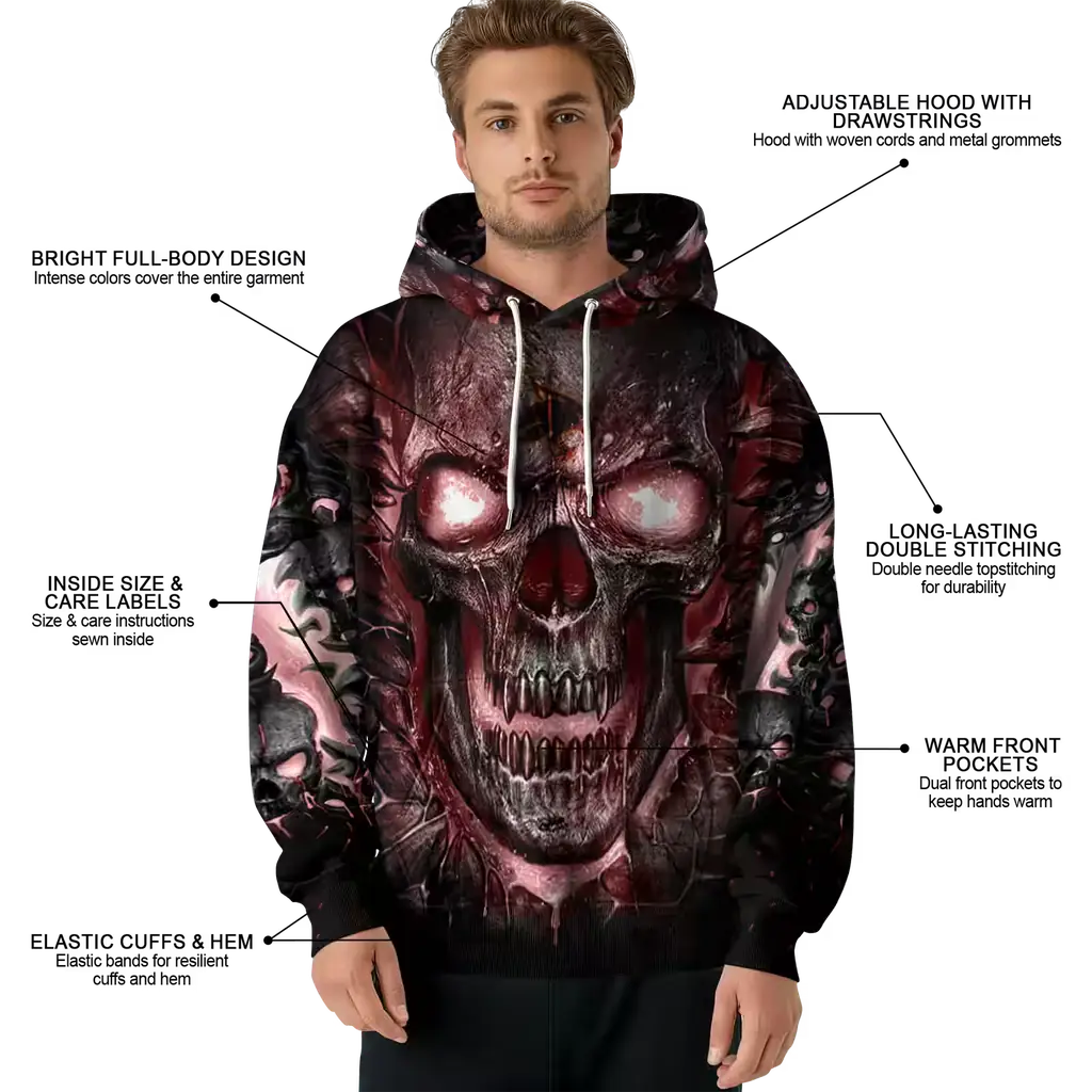 texas state bobcats demonic skull maroon black hoodie latest model texas state bobcats demonic skull maroon black hoodie latest model