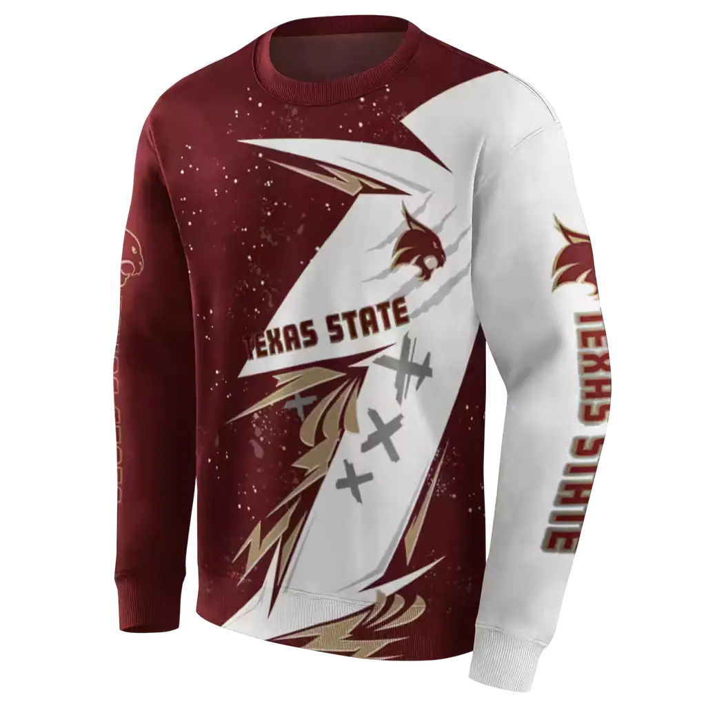 texas state bobcats dynamic slash maroon white hoodie new arrival texas state bobcats dynamic slash maroon white hoodie new arrival