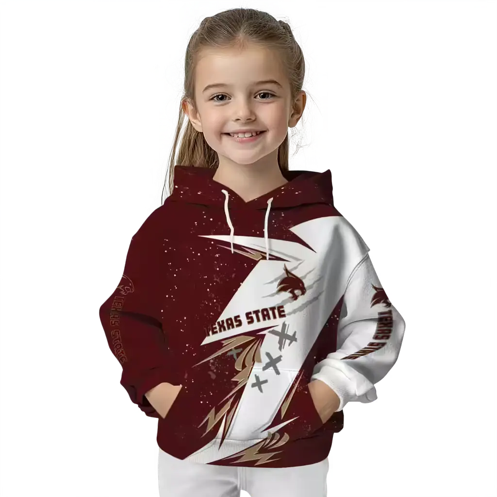 texas state bobcats dynamic slash maroon white hoodie top rated texas state bobcats dynamic slash maroon white hoodie top rated
