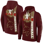 texas state bobcats football heartbeat maroon hoodie best selling