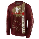texas state bobcats football heartbeat maroon hoodie best selling