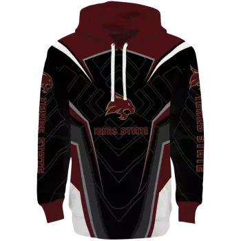 texas state bobcats futuristic pattern maroon black hoodie best selling