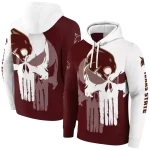 texas state bobcats graphic punisher maroon white hoodie best selling