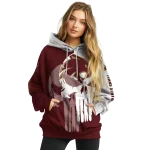 texas state bobcats graphic punisher maroon white hoodie best selling