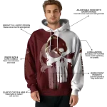 texas state bobcats graphic punisher maroon white hoodie best selling