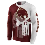 texas state bobcats graphic punisher maroon white hoodie best selling