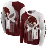 texas state bobcats graphic punisher maroon white hoodie best selling