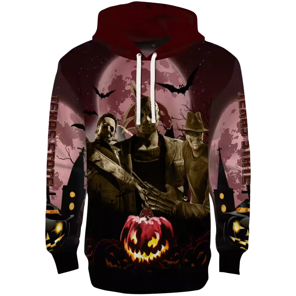texas state bobcats halloween vibes maroon black hoodie best selling texas state bobcats halloween vibes maroon black hoodie best selling