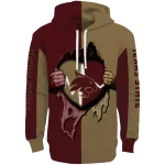 texas state bobcats heartbeat graphic maroon hoodie best selling
