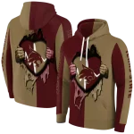 texas state bobcats heartbeat graphic maroon hoodie best selling