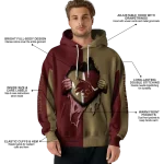 texas state bobcats heartbeat graphic maroon hoodie best selling