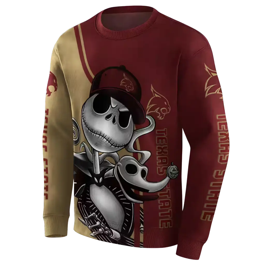 texas state bobcats jack skellington maroon hoodie new arrival texas state bobcats jack skellington maroon hoodie new arrival