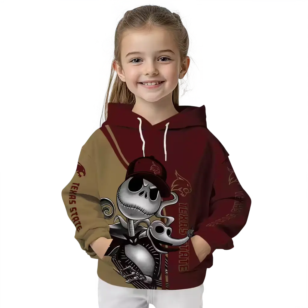 texas state bobcats jack skellington maroon hoodie top rated texas state bobcats jack skellington maroon hoodie top rated