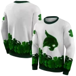 texas state bobcats lucky motif white green hoodie best selling