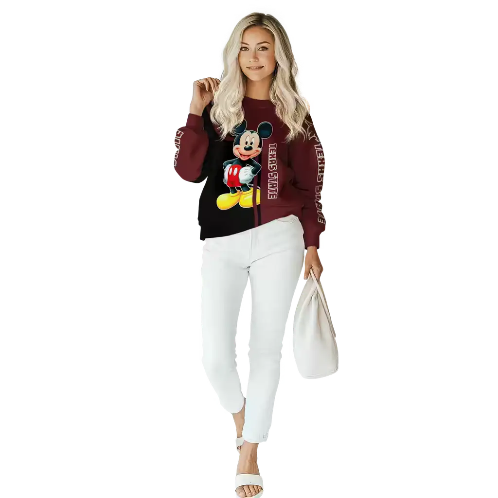 texas state bobcats mickey mouse maroon black hoodie trendy texas state bobcats mickey mouse maroon black hoodie trendy