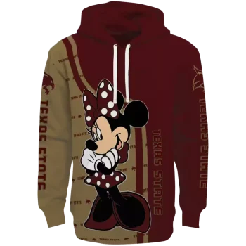 texas state bobcats minnie mouse maroon hoodie best selling