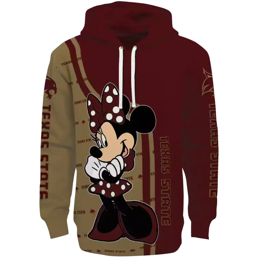 texas state bobcats minnie mouse maroon hoodie best selling texas state bobcats minnie mouse maroon hoodie best selling