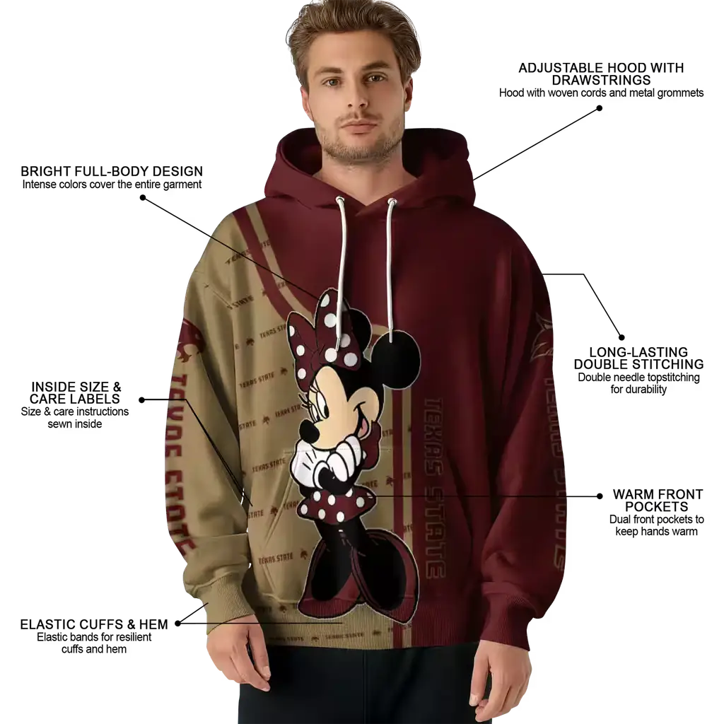 texas state bobcats minnie mouse maroon hoodie latest model texas state bobcats minnie mouse maroon hoodie latest model