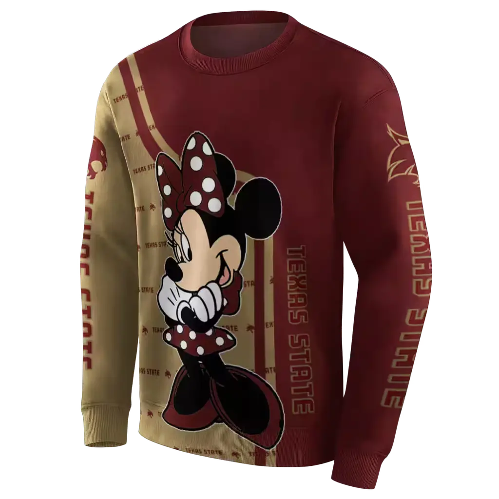 texas state bobcats minnie mouse maroon hoodie new arrival texas state bobcats minnie mouse maroon hoodie new arrival