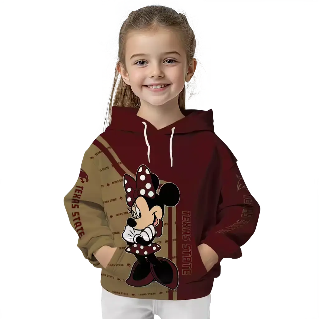 texas state bobcats minnie mouse maroon hoodie top rated texas state bobcats minnie mouse maroon hoodie top rated