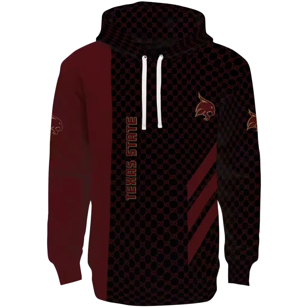 texas state bobcats monogram pattern maroon hoodie best selling texas state bobcats monogram pattern maroon hoodie best selling