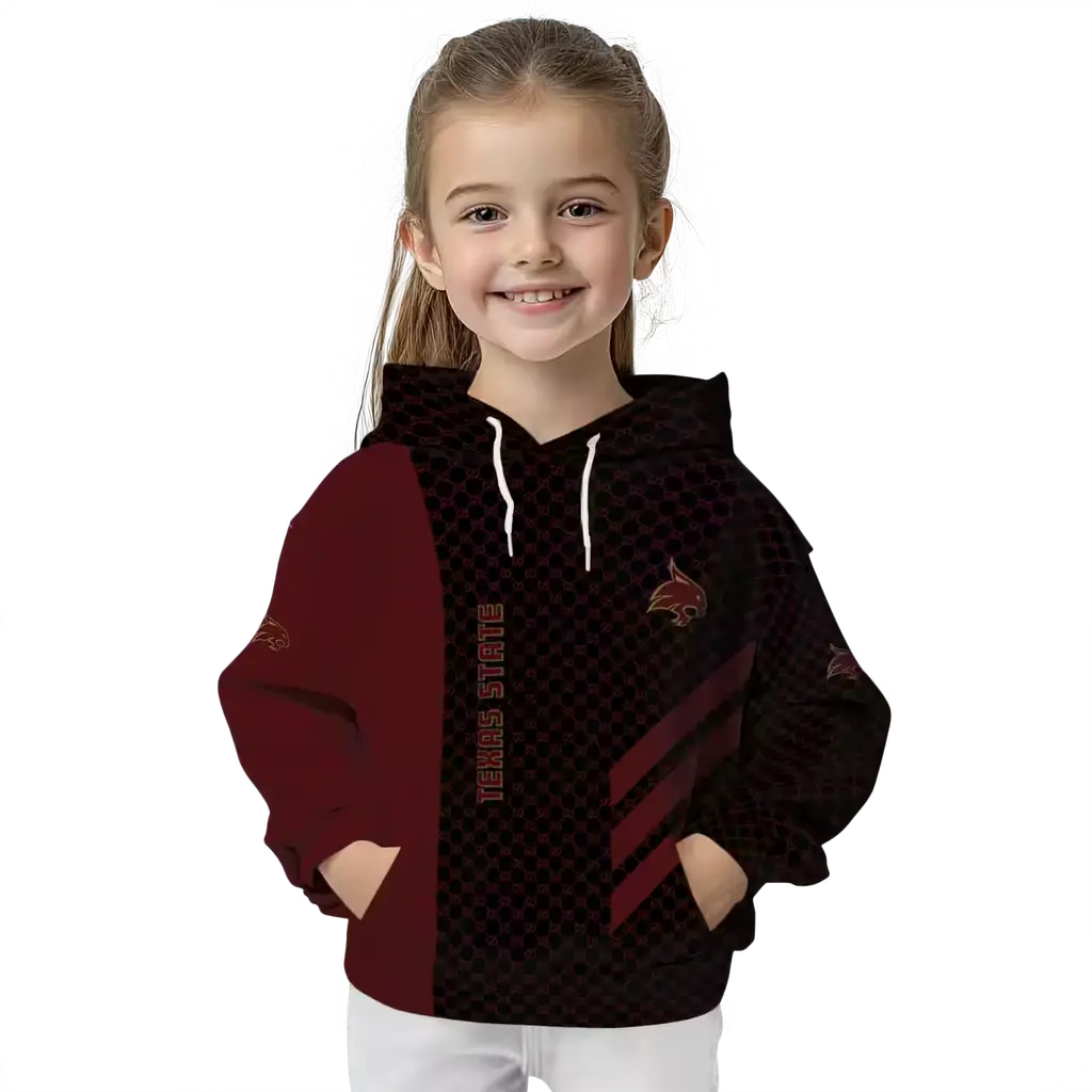 texas state bobcats monogram pattern maroon hoodie top rated texas state bobcats monogram pattern maroon hoodie top rated