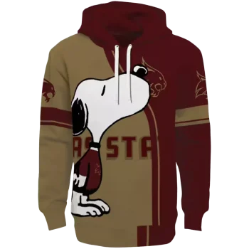 texas state bobcats playful snoopy maroon hoodie best selling