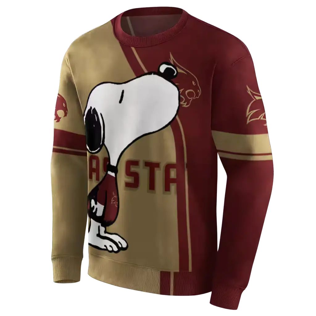 texas state bobcats playful snoopy maroon hoodie new arrival texas state bobcats playful snoopy maroon hoodie new arrival