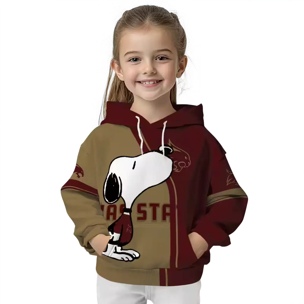 texas state bobcats playful snoopy maroon hoodie top rated texas state bobcats playful snoopy maroon hoodie top rated