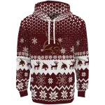 texas state bobcats reindeer motif maroon hoodie best selling