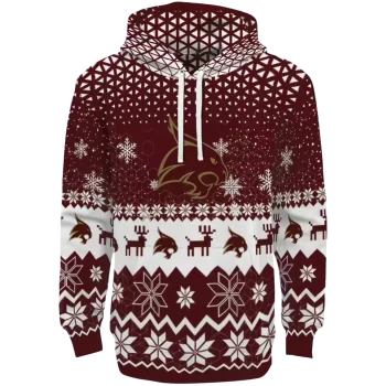 texas state bobcats reindeer motif maroon hoodie best selling